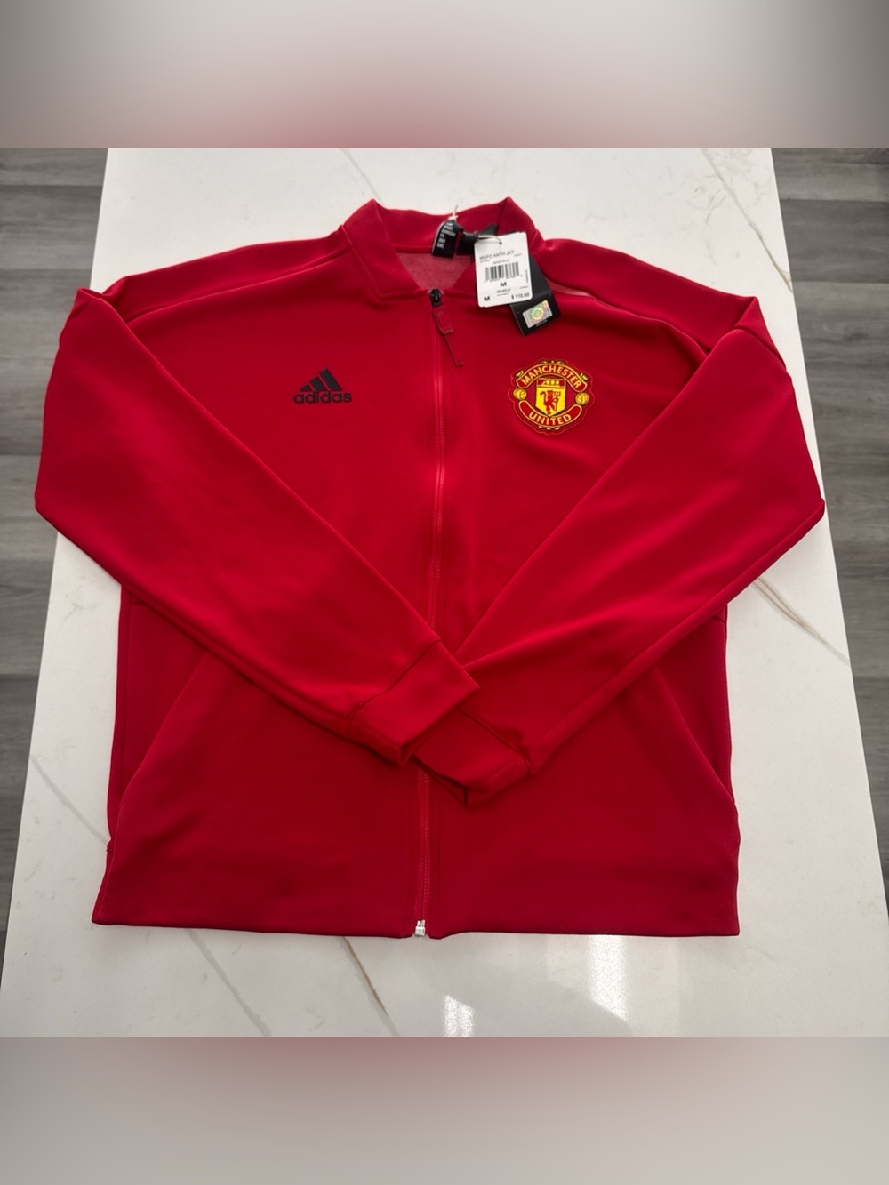 Men's Adidas Manchester United Anthem Zip-Up Jacket - Size Medium JN2901